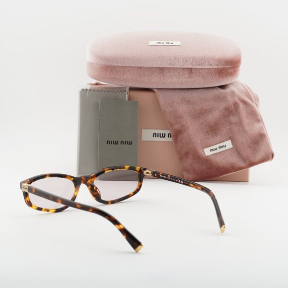 Miu Miu MUA06S 14L4I0 Rectangle Sunglasses – Honey Havana \\Pink